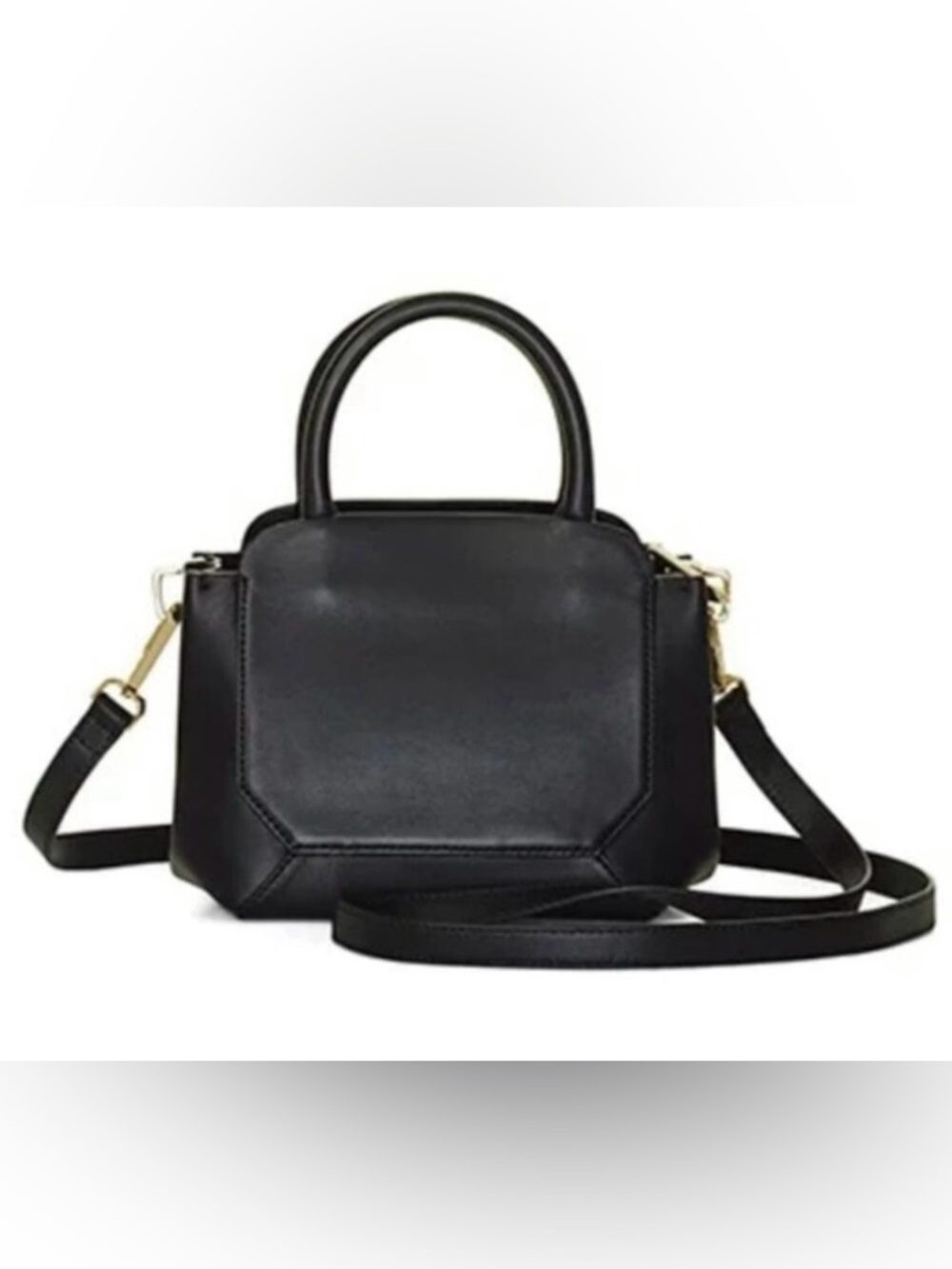 Aritzia Auxillary Bega Satchel Black Leather Crossbody Bag